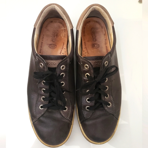 Ecco Leather Leisure Arch Support Shoes Chocolate Brown Woman Size 41 - Picture 4 of 8